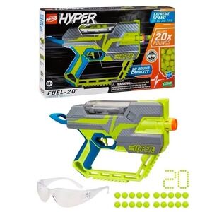 Nerf Hyper Fuel-20 Blaster 20 Round Capacity 110 FPS F1649 with Eyewear NEW